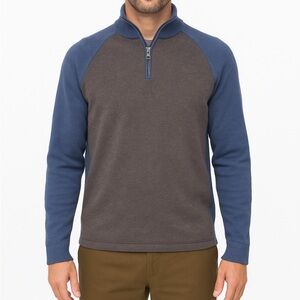 Nautica Blue and Gray Half-Zip Sweater